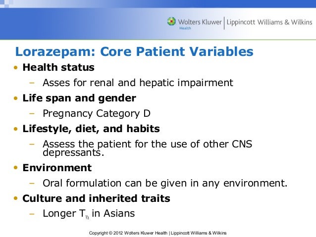 Lorazepam for patient education